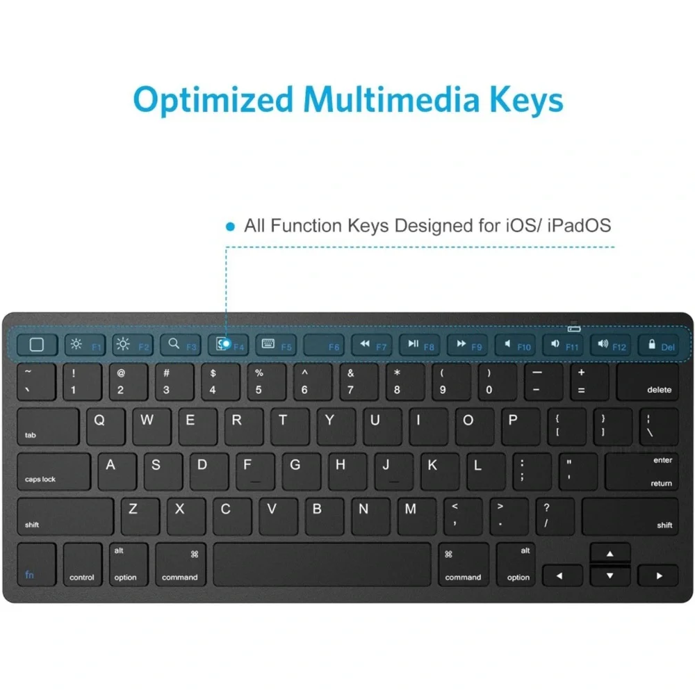 Ultra-Slim Bluetooth Keyboard Compatible with iPad 10.9, Black